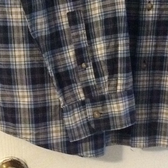 NWT Men’s CHAPS vintage wash blue plaid shirt XXL - Picture 2 of 4